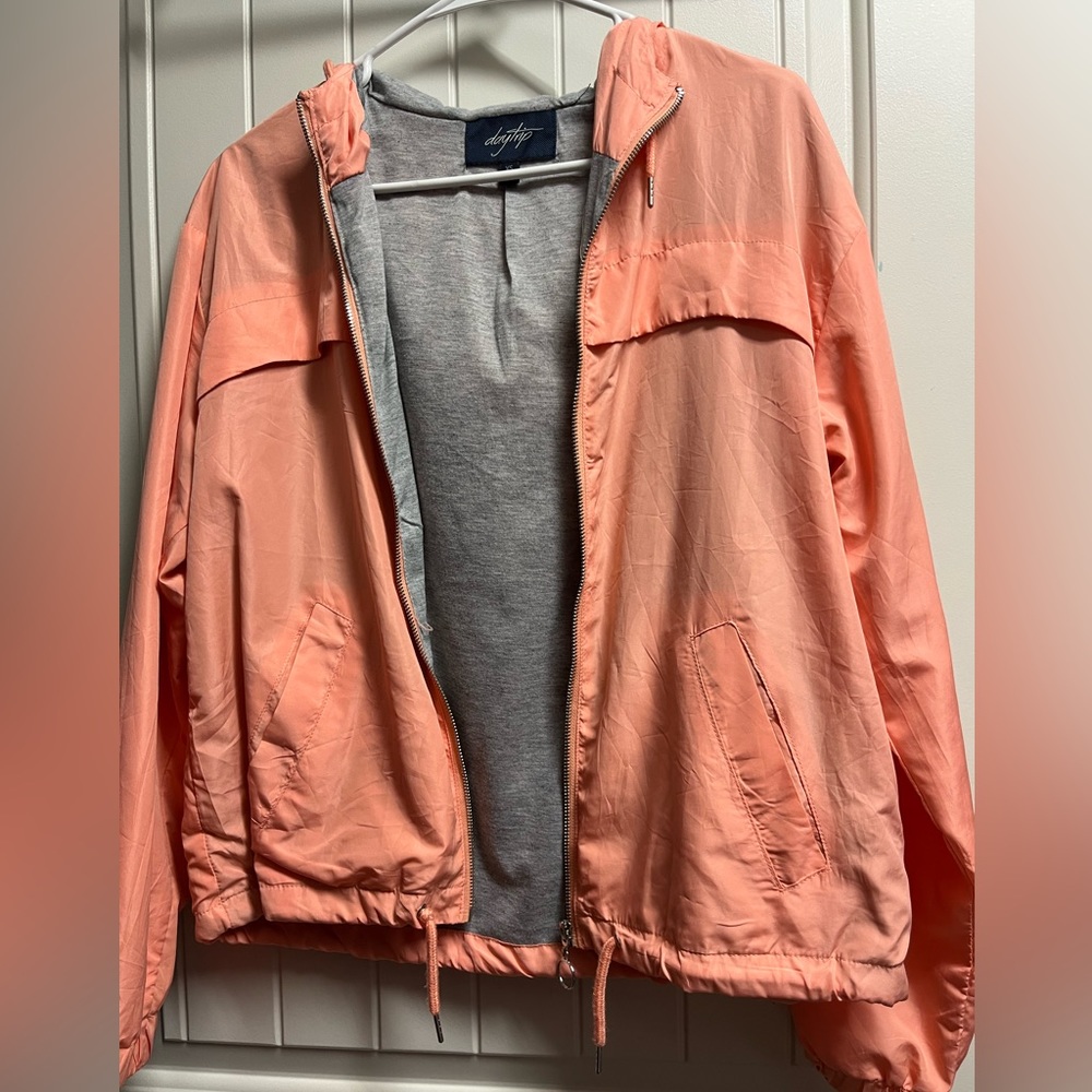 Pink/Coral wind breaker zip up